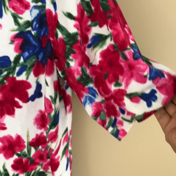 Talbots floral short sleeves cardigan Sz Petite XL - Picture 4 of 8
